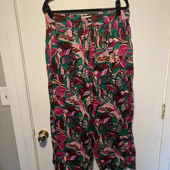 Cynthia Rowley 100% Linen Floral Pants – Green/Pink/Brown – Women’s XL - Picture 4 of 7